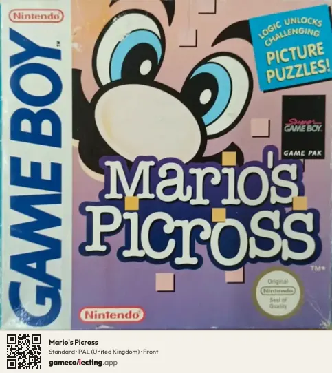 Mario's Picross Game Boy, United Kingdom box front