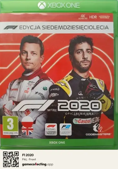 F1 2020 Xbox One, PAL box front