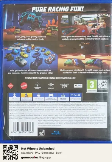 Hot Wheels Unleashed PlayStation 4, Germany box back