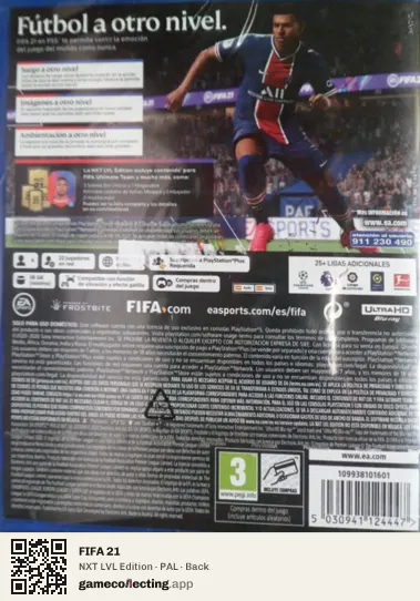 FIFA 21 PlayStation 5, PAL box back
