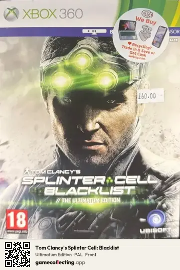Tom Clancy's Splinter Cell: Blacklist Xbox 360, PAL box front