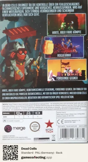 Dead Cells Nintendo Switch, Germany box back