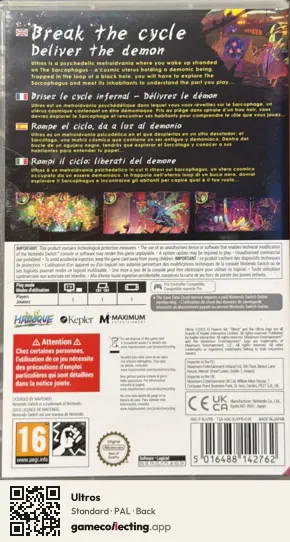 Ultros Nintendo Switch, PAL box back
