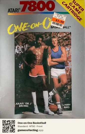 One-on-One Basketball Atari 7800, NTSC box front