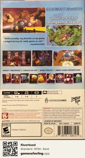 Riverbond Nintendo Switch, NTSC box back
