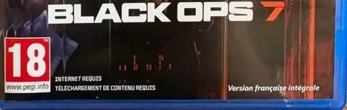 Call of Duty: Black Ops 7, the PEGI square on its front