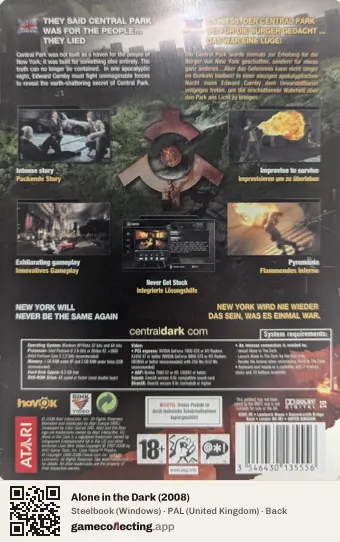 Alone in the Dark (2008) Computer, United Kingdom box back