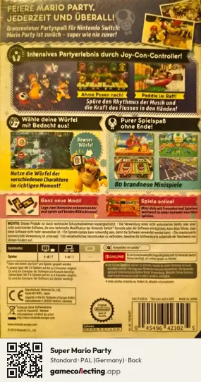 Super Mario Party Nintendo Switch, Germany box back