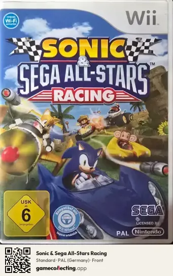 Sonic & Sega All-Stars Racing Nintendo Wii, Germany box front