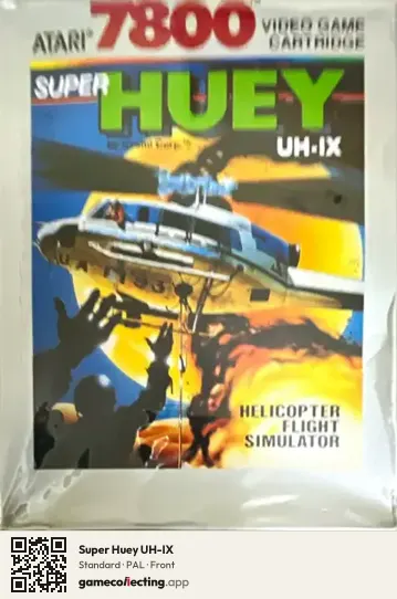 Super Huey UH-IX Atari 7800, PAL box front