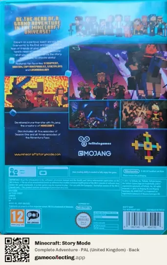 Minecraft: Story Mode Nintendo Wii U, United Kingdom box back