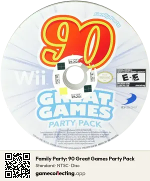 Family Party: 90 Great Games Party Pack Nintendo Wii, NTSC disc