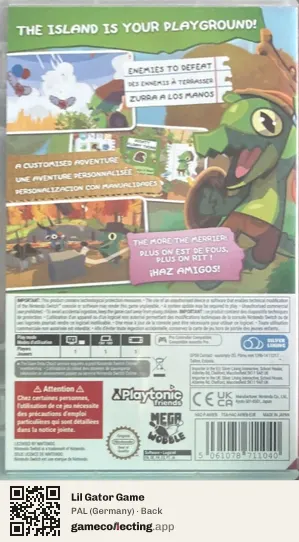 Lil Gator Game Nintendo Switch, Germany box back