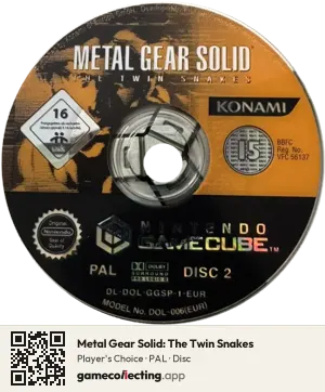 Metal Gear Solid: The Twin Snakes Nintendo GameCube, PAL disc