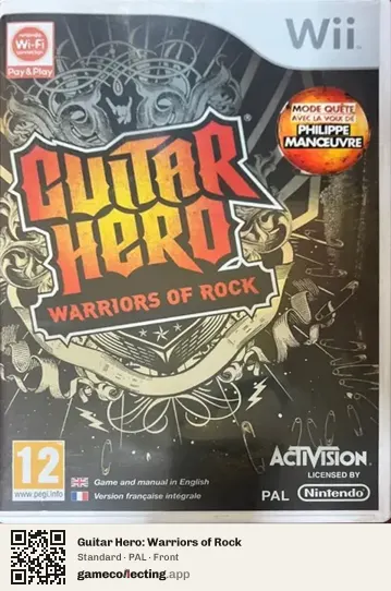 Guitar Hero: Warriors of Rock Nintendo Wii, PAL box front