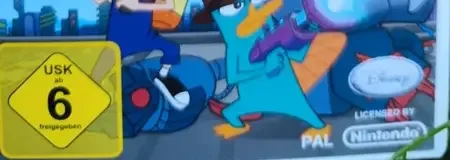 Phineas and Ferb: Across the 2nd Dimension, the USK square on its front
