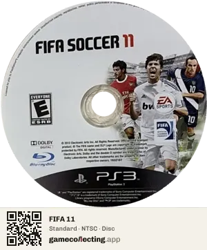FIFA 11 PlayStation 3, NTSC disc