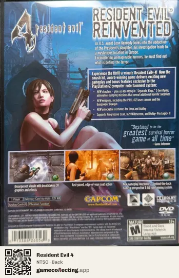 Resident Evil 4 PlayStation 2, NTSC box back