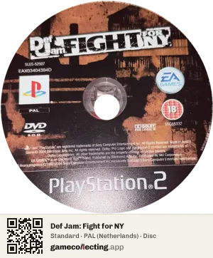 Def Jam: Fight for NY PlayStation 2, PAL disc