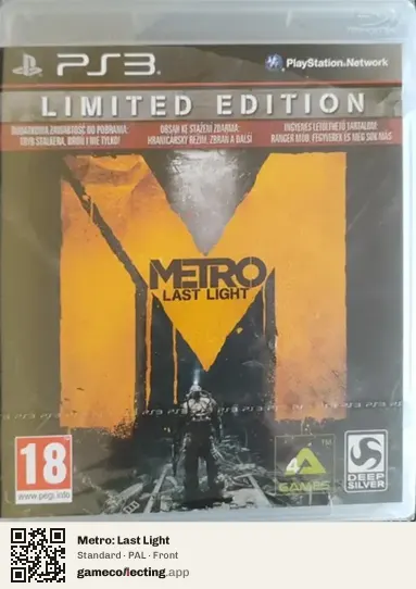 Metro: Last Light PlayStation 3, PAL box front