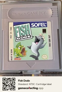 Fish Dude Game Boy, NTSC cartridge label
