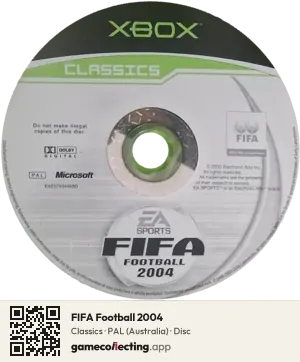 FIFA Football 2004 Xbox, PAL disc