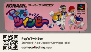 Pop'n TwinBee Super Nintendo Entertainment System, Asia cartridge label
