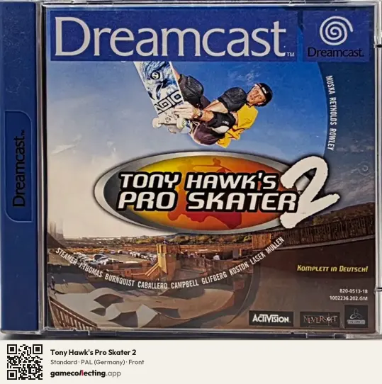 Tony Hawk's Pro Skater 2 Sega Dreamcast, Germany box front