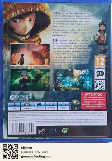Silence PlayStation 4, PAL box back