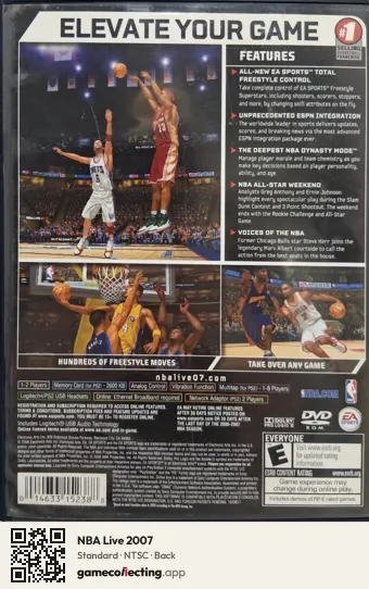 NBA Live 2007 PlayStation 2, NTSC box back
