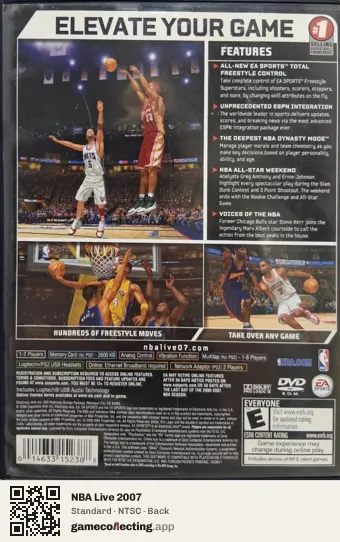 NBA Live 2007 PlayStation 2, NTSC box back
