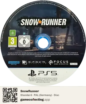 SnowRunner PlayStation 5, PAL disc