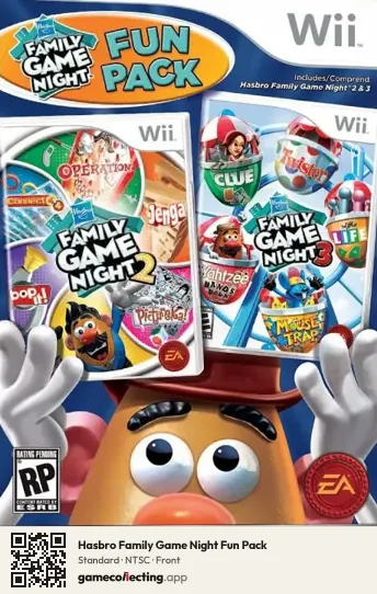 Hasbro Family Game Night Fun Pack Nintendo Wii, NTSC box front