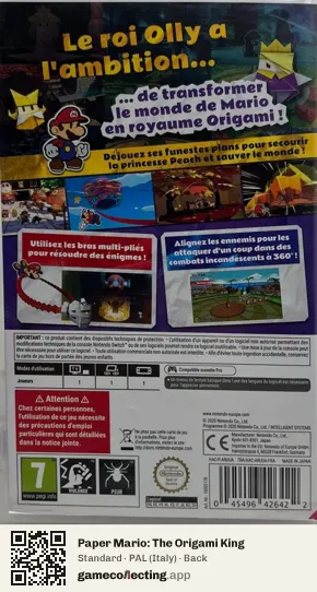 Paper Mario: The Origami King Nintendo Switch, Italy box back