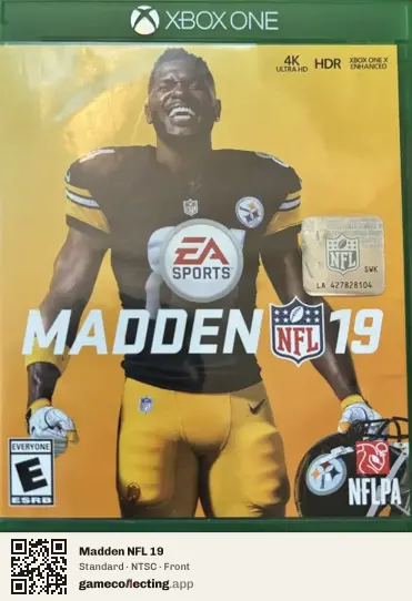 Madden NFL 19 Xbox One, NTSC box front
