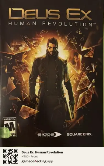 Deus Ex: Human Revolution Xbox 360, NTSC box front