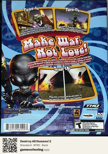 Destroy All Humans! 2 PlayStation 2, NTSC box back