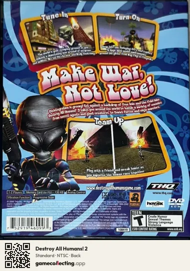 Destroy All Humans! 2 PlayStation 2, NTSC box back