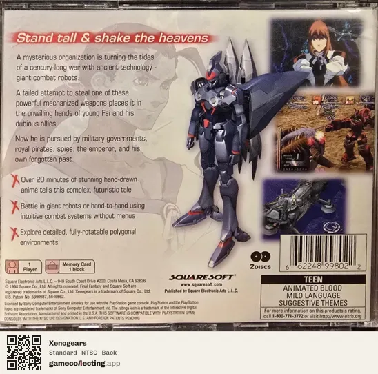 Xenogears PlayStation, NTSC box back