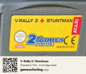 V-Rally 3 / Stuntman Game Boy Advance, PAL cartridge label
