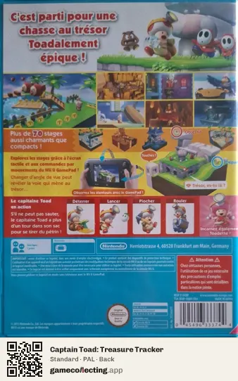Captain Toad: Treasure Tracker Nintendo Wii U, PAL box back