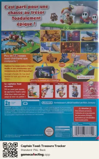 Captain Toad: Treasure Tracker Nintendo Wii U, PAL box back