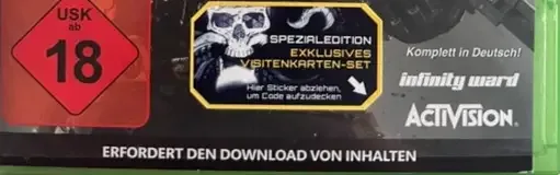 Call of Duty: Infinite Warfare, the USK square on its front