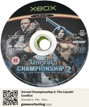 Unreal Championship 2: The Liandri Conflict Xbox, PAL disc