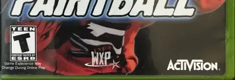 Greg Hastings' Tournament Paintball, the ESRB box on its front
