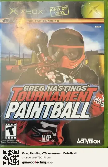 Greg Hastings' Tournament Paintball Xbox, NTSC box front