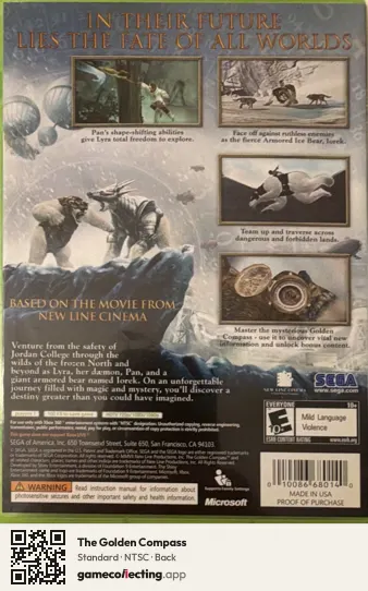 The Golden Compass Xbox 360, NTSC box back