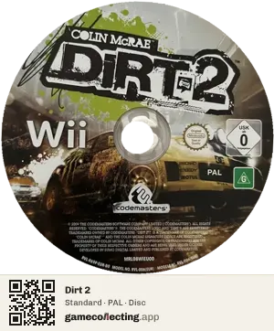 Dirt 2 Nintendo Wii, PAL disc