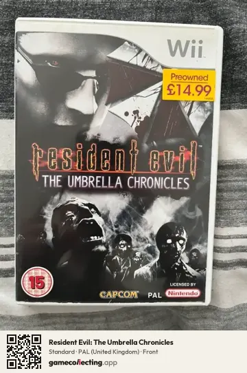 Resident Evil: The Umbrella Chronicles Nintendo Wii, United Kingdom box front
