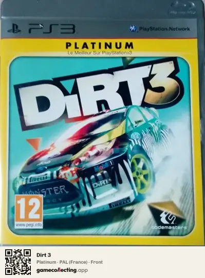 Dirt 3 PlayStation 3, France box front